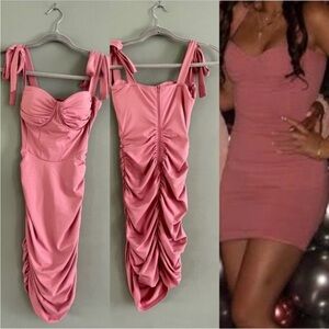 Windsor Pink Ruched Mini Dress